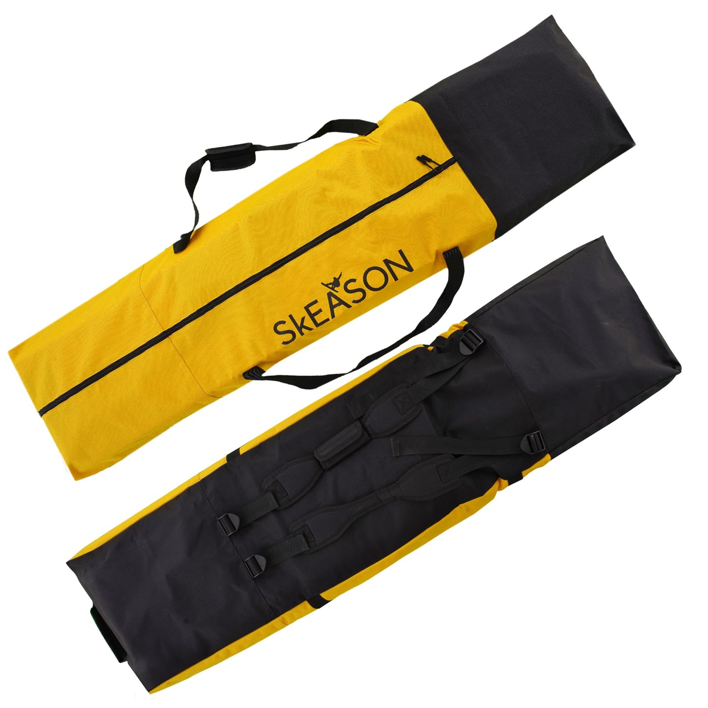 SkEASON Travel Snowboard Bag - Water Resistant Snowboard Backpack w/ 900D & 600D PVC Polyester - Snowboard Carry Case w/Strong Stitching - Snowboard Bag for Two - Helmet Board Boots & More